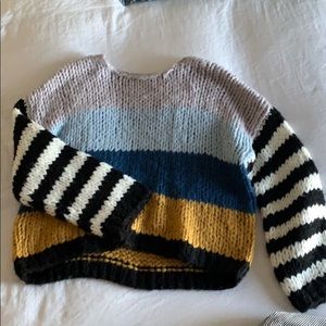 Blank NYC chunky knit color block sweater